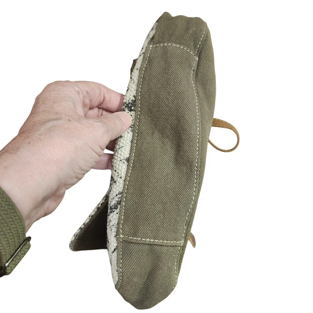 Myra Bag Spellbound Canvas Leather Earthy Hippy Messenger Bag Olive‎ Green Boho